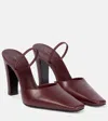 The Row Leather Slingback Pumps In Red