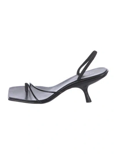 Pre-owned The Row Leather Slingback Sandals In Black