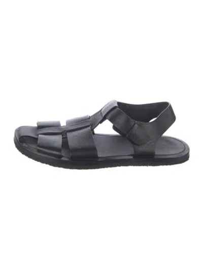 Pre-owned The Row Leather Slingback Sandals In Black