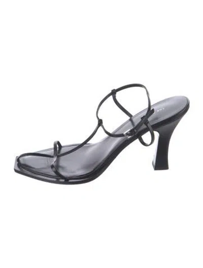 Pre-owned The Row Leather Slingback Sandals In Black