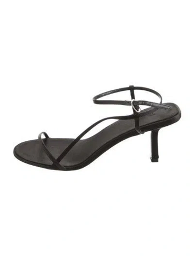 Pre-owned The Row Leather Slingback Sandals In Gray