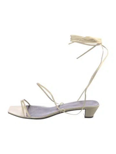 Pre-owned The Row Leather Slingback Sandals In Neutral