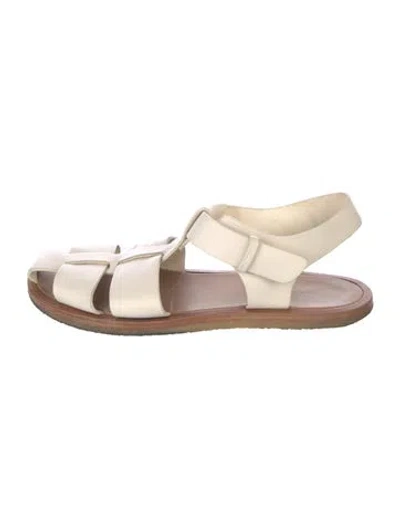 Pre-owned The Row Leather Slingback Sandals In Neutral