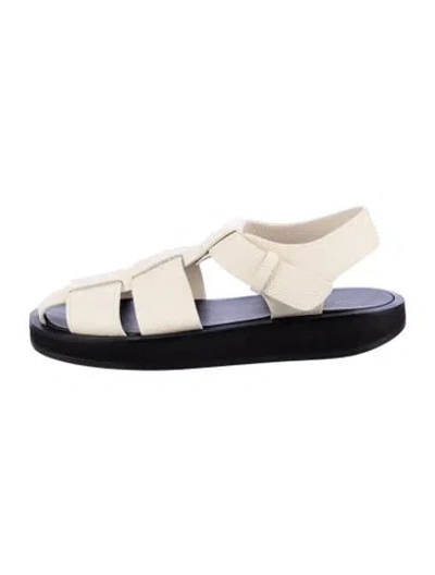 Pre-owned The Row Leather Slingback Sandals In Neutral