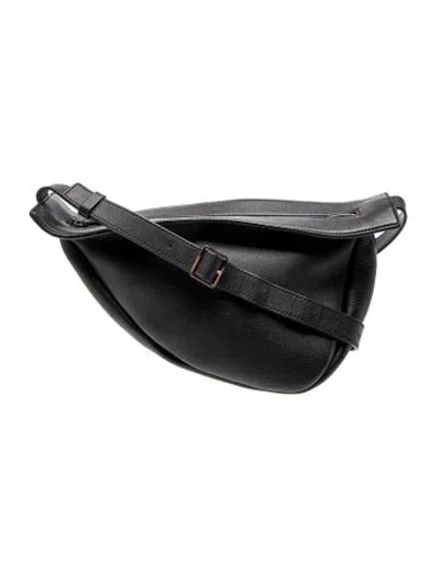 Pre-owned The Row Leather Slouchy Banana Small In Black