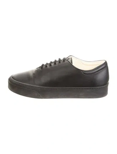 Pre-owned The Row Leather Sneakers In Black