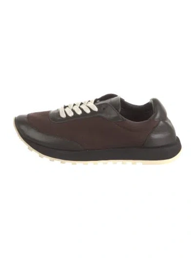 Pre-owned The Row Leather Sneakers In Brown