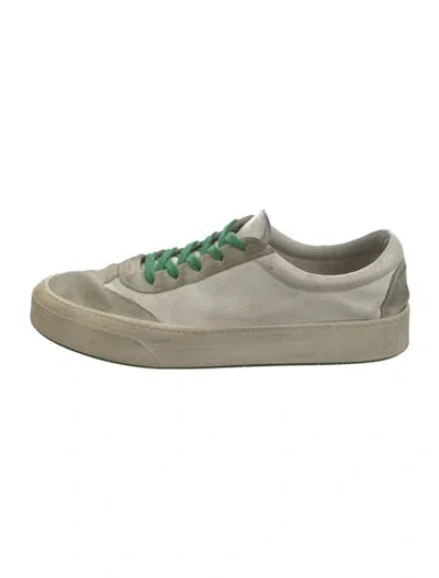 Pre-owned The Row Leather Sneakers In Green/neutrals