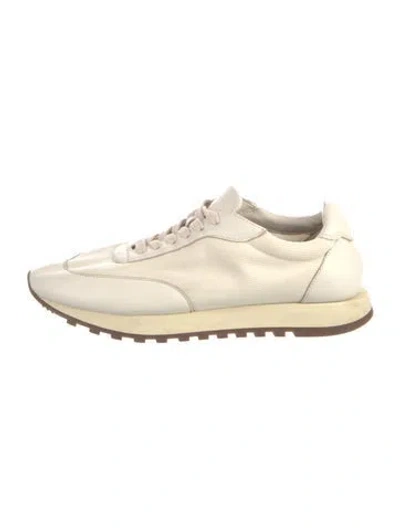 Pre-owned The Row Leather Sneakers In Neutral