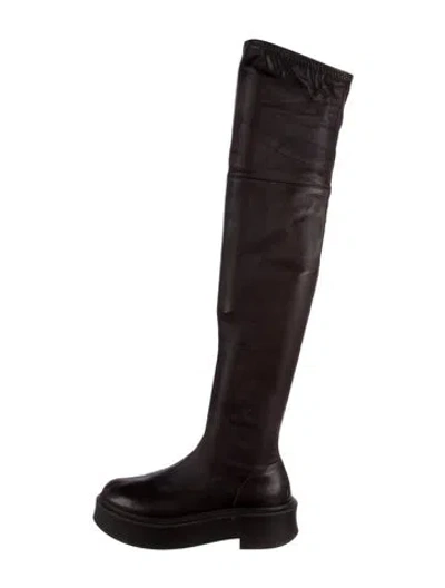 Pre-owned The Row Leather Sock Boots In Black