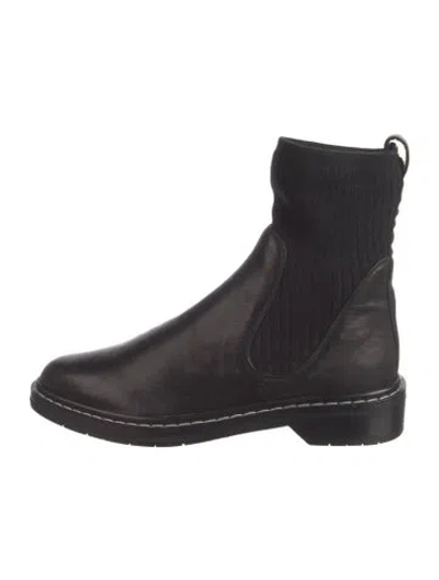 Pre-owned The Row Leather Sock Boots In Black