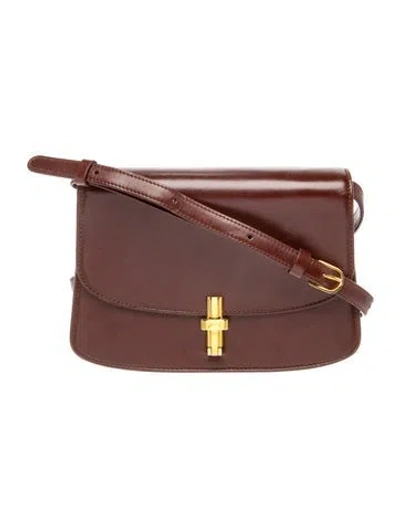 Pre-owned The Row Leather Sofia 8.75 In Burgundy