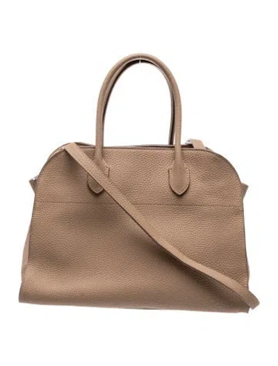 Pre-owned The Row Leather Soft Margaux 12 In Brown