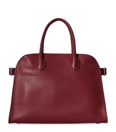 The Row Leather Soft Margaux 12 Top-handle Bag In Burgundy