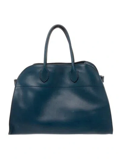 Pre-owned The Row Leather Soft Margaux 15 In Blue