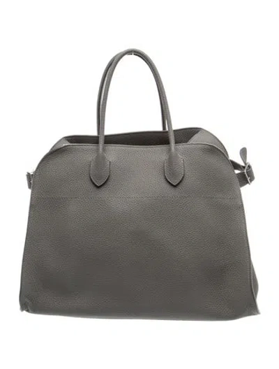 Pre-owned The Row Leather Soft Margaux 15 In Gray