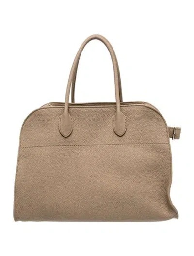 Pre-owned The Row Leather Soft Margaux 15 In Neutral