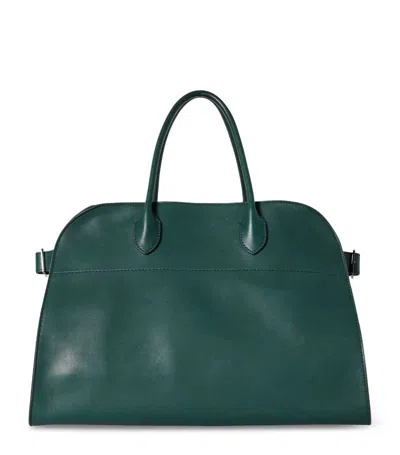 The Row Leather Soft Margaux 15 Top-handle Bag In Green