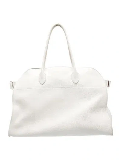 Pre-owned The Row Leather Soft Margaux 17 In Neutral