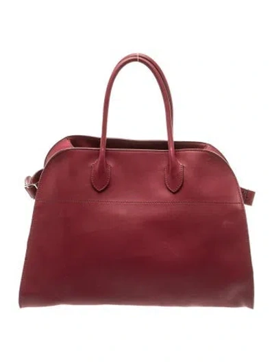 Pre-owned The Row Leather Soft Margaux 17 In Red