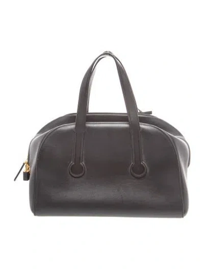 Pre-owned The Row Leather Sporty Bowler 12 In Gray