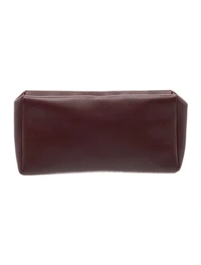 Pre-owned The Row Leather Squared Compact Clutch In Brown