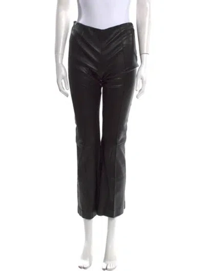 Pre-owned The Row Leather Straight Leg Pants In Black