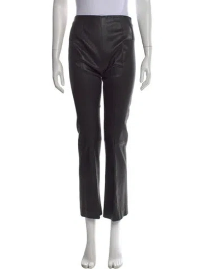 Pre-owned The Row Leather Straight Leg Pants In Black