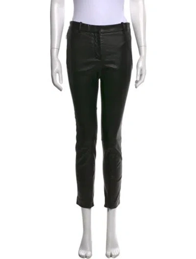 Pre-owned The Row Leather Straight Leg Pants In Black