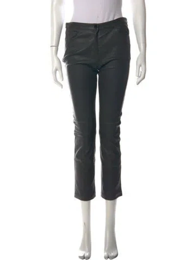 Pre-owned The Row Leather Straight Leg Pants In Black