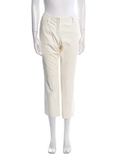 Pre-owned The Row Leather Straight Leg Pants In Neutral