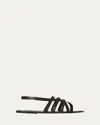 The Row Line Slingback Sandal In Dark Brown
