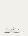 The Row Leather T-strap Ballerina Flats