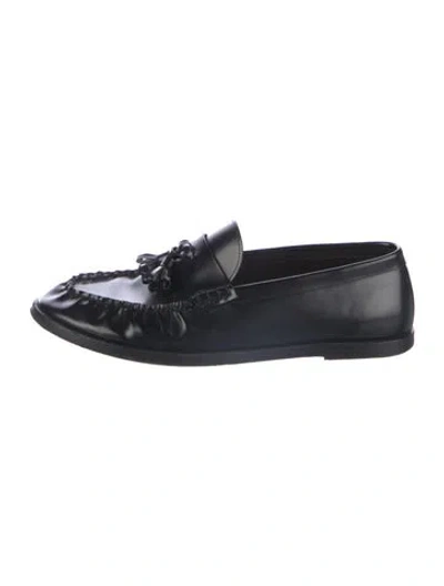 Pre-owned The Row Leather Tassel Accents Loafers In Black