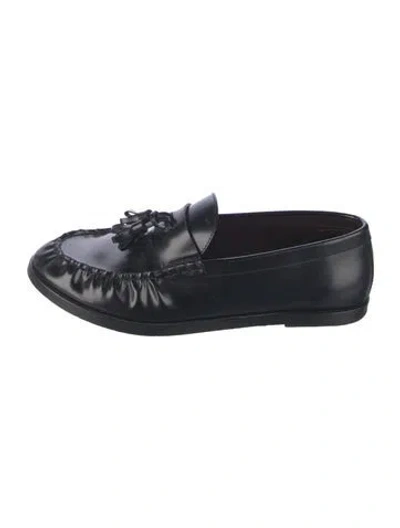 Pre-owned The Row Leather Tassel Accents Loafers In Black