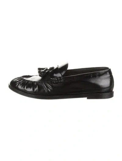 Pre-owned The Row Leather Tassel Accents Loafers In Black
