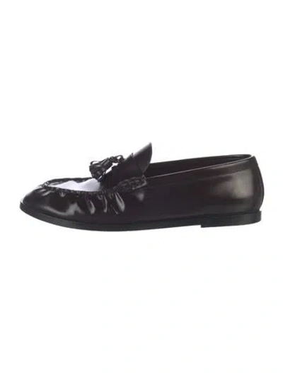 Pre-owned The Row Leather Tassel Accents Loafers In Brown