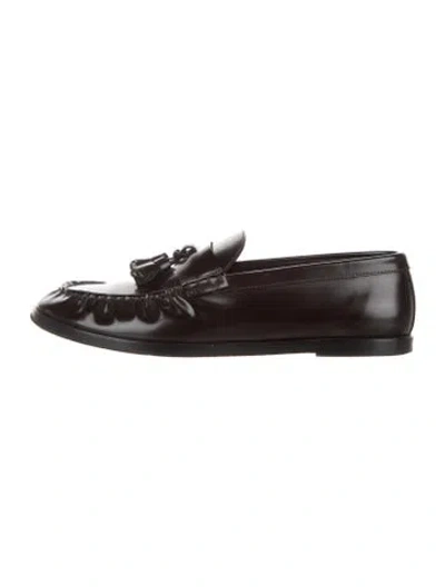 Pre-owned The Row Leather Tassel Accents Loafers In Brown