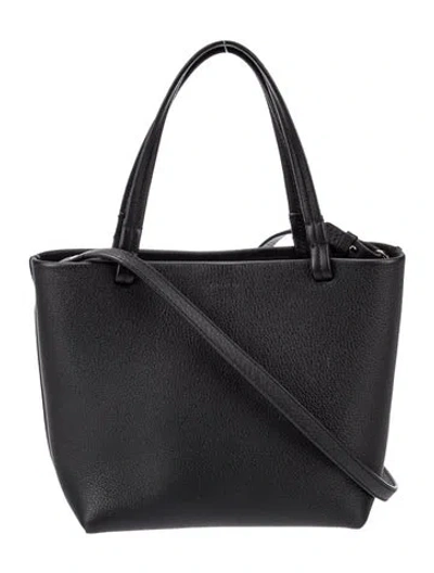 Pre-owned The Row Leather Top Handle Bag In Black