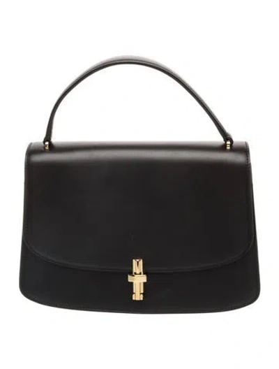 Pre-owned The Row Leather Top Handle Bag In Black
