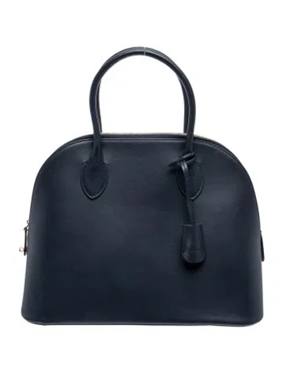 Pre-owned The Row Leather Top Handle Bag In Blue