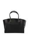 The Row Leather Tote Bag In Black