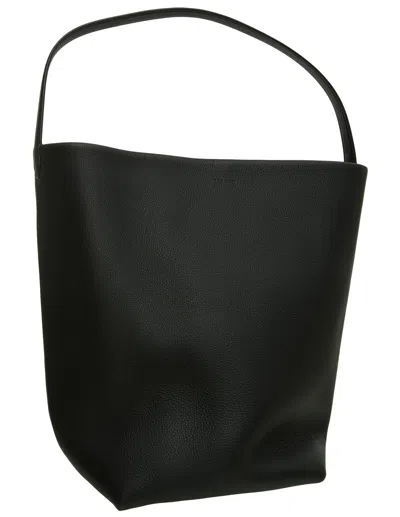 The Row Leather Tote Bag N/s Park Large In Black