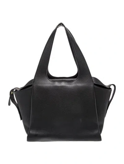 Pre-owned The Row Leather Tr1 Large In Black