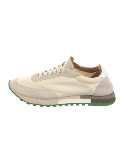 Pre-owned The Row Leather Trim Embellishment Athletic Sneakers In Green/neutrals