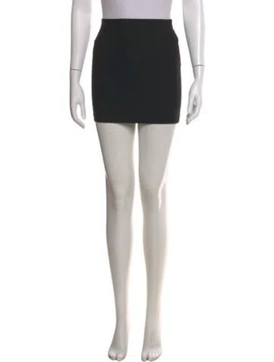 Pre-owned The Row Leather Trim Embellishment Mini Skirt In Black