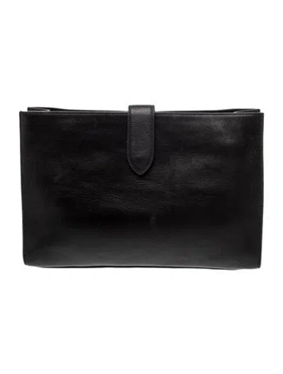 Pre-owned The Row Leather Vera Portfolio In Black
