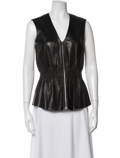 Pre-owned The Row Leather Vest In Black