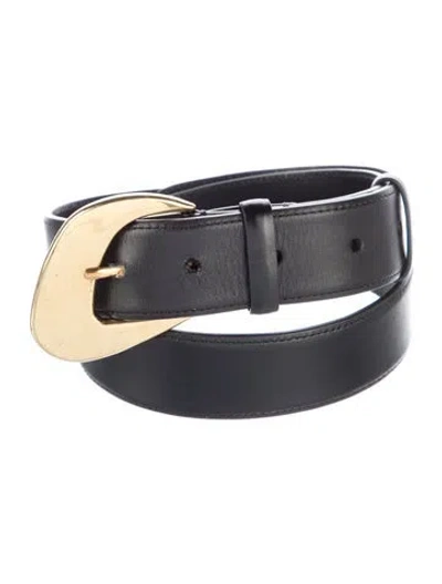 Pre-owned The Row Leather Waist Belt In Black