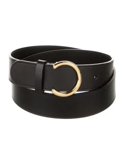 Pre-owned The Row Leather Waist Belt In Black